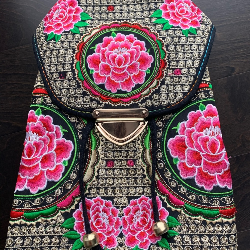 Embroidered backpack